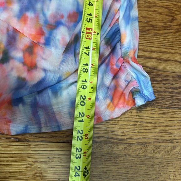 By Anthropologie Long-Sleeve Crossover Mesh Top Size Medium - Picture 9 of 9